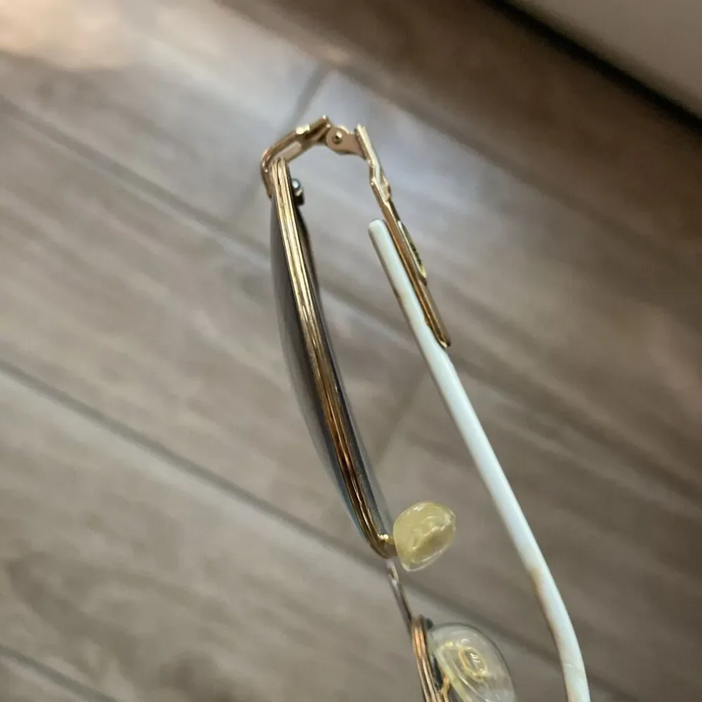 Vintage Cazal Eyeglasses Frames Gold & White Rare